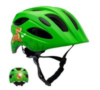 Crazy Safety Casque vélo Enfant Cool Mignon | Casque vélo Enfants 6 à 12 Ans pour vélo, Skateboard, Rollers | Feu arrière Rechargeable par USB | Casque vélo Ajustable de 54 à 58 cm (Vert)