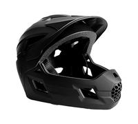 Crazy Safety Casque Vélo Intégral - Noir | pour VTT, BMX, Skateboard | Casque Enfant 2-en-1 avec mentonnière Amovible | Casque de Motocross Taille M 54-57 cm | Léger et ventilé