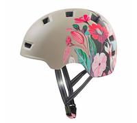 Crazy Safety Rampage Fleur Grise | Casque pour vélo, Skateboard, Rollers et BMX | Casque de vélo pour Hommes, Femmes et Enfants | L (57-61cm) | Casque Ajustable pour skateurs et Cyclistes