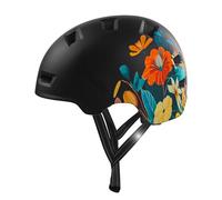 Crazy Safety Rampage Fleur Noire | Casque pour vélo, Skateboard, Rollers et BMX | Casque de vélo pour Hommes, Femmes et Enfants | M (54-57cm) | Casque Ajustable pour skateurs et Cyclistes