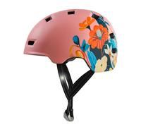 Crazy Safety Rampage Fleur Rose | Casque pour vélo, Skateboard, Rollers et BMX | Casque de vélo pour Hommes, Femmes et Enfants | M (54-57cm) | Casque Ajustable pour skateurs et Cyclistes