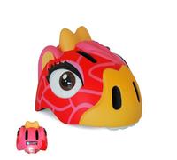Crazy Safety Red Giraffe Casque de vélo pour Enfants | Casque de vélo pour Enfants âgés de 2 à 7 Ans pour vélo, Skateboard, draisienne, Scooter, Patins, Casque Animal 3D léger et réglable, 49-55 cm