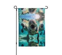 Crazy Save Lamantin Drapeaux de jardin double face 28 x 40 cm pour l'extérieur, drapeaux de jardin de vacances