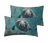 Crazy Save Mana-Tee Printing Pillowcase Set of 2 Soft Cushion Case Comfortable Pillowcases for Garden Couch Outdoor 40X60Cm