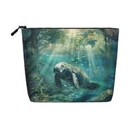 Crazy Save Manatee Trousse de voyage polyvalente Grande capacité Trousse de toilette à fermeture éclair, Noir , Taille unique, Trousse de toilette