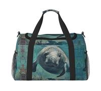 Crazy Save Manatee Weekender Sac à main pour homme et femme, parfait pour les voyageurs fréquents, Noir , Taille unique