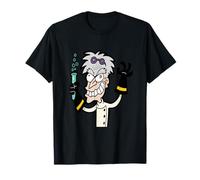 Crazy Scientist Dessin animé Drôle Science Nerd Chimie Art T-Shirt