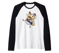 Crazy Shorin RYU Fat Carlin Faisant du karaté Chop Cadeau Manche Raglan