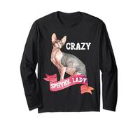Crazy Sphynx Lady Sphinx Cat Lovers Race Chat Manche Longue