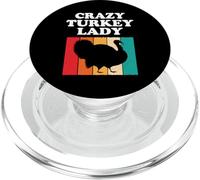 Crazy Turkey Lady Funny Turkey Lover Girls Women Kids Farm PopSockets PopGrip pour MagSafe
