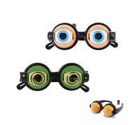 Crazy Winking Eye Glasses, 2PCS Funny Prank Glasses for Performance, Big Eye Wacky Eyeglasses Costume Accessories for Dress up Party Birthday Photography Role Play Themed Events Holiday Cosplay (A)