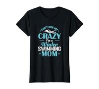 Crazy Winter Swim T-Shirt Graphique avec Valeur, Femme, Noir, L