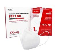 CRAZYCHIC - 100x Masque FFP2 NR Certifié Norme CE EN149 - Masque de Protection Respiratoire - Haute Filtration 5 Couches - Stock France Livraison Rapide - Boîte 100 pièces Blanc
