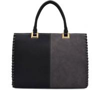 CRAZYCHIC - Grand Sac Main Cabas Femme - Sac Cours Lycéenne Etudiante - Fourre-Tout Tote Format A4 Cuir - Epaule Bandoulière - Gris