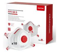 CRAZYCHIC - Masque FFP3 NR D - Masque Coque Anti Poussière avec Valve Norme CE EN149 - Protection Respiratoire Pollution Fumée - Masque Travaux Peinture Chantier Industrie Chimie