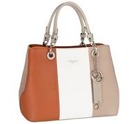 CRAZYCHIC - Sac à Main Femme Multicolore - Cabas Fourre-Tout Sac Bandoulière Porté Epaule Cuir PU Patchwork - Plusieurs Poches 3 Compartiments - Joli Sac Ville Dame Fille Mode, Marron, Taille unique