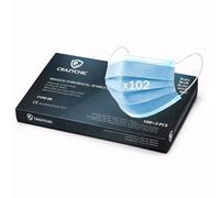 CRAZYCHIC - x102 Masque Chirurgical Médical Bleu Type IIR - Certifié CE Norme EN14683 Masque 3 Plis Protection Respiratoire EFB>99%