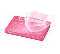CRAZYCHIC - x102 Masque Chirurgical Médical ROSE Type IIR - Certifié CE Norme EN14683 - Masque Jetable 3 Plis Protection Respiratoire - Haute Filtration EFB>99% - Lot de 102 pièces