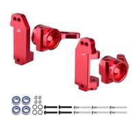 CrazyHobby Kit de blocs de direction avant en aluminium avec roulements à billes pour Traxxas Slash 2WD Stampede Rustler VXL, remplace 3632 3736 (rouge)