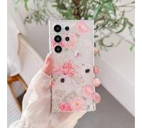 CrazyLemon Coque pour Samsung Galaxy S26 Plus, Chargement Magnétique Silicone Transparent Ultra-Fin Souple pour Femmes Filles Protection Antichoc TPU Étui - Fleurs Séchées