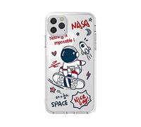 CrazyLemon NASA Coque pour iPhone 13, motif d'astronaute et d'étoiles en silicone souple, résistant aux chocs, pour garçon