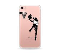 CrazyLemon pour iPhone 7 iPhone 8 Housse Etui, Transparent Soft TPU Gel Clair Creative 3D Imprimé Flexible Silicone Scratch Resist Coque de Protection pour iPhone 7 / iPhone 8 4.7" - Jouer au Basket