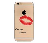 CrazyLemon pour iPhone 7 iPhone 8 Housse Etui, Transparent Soft TPU Gel Clair Creative 3D Imprimé Flexible Silicone Scratch Resist Coque de Protection pour iPhone 7 / iPhone 8 4.7" - Lèvres