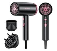 CrazyMar Seche Cheveux Professionale,350M Ions Négatifs,5X Sèche-Rapide et Puissant,Léger et Compact avec Diffuseur,3 Vitesses/Températures - Pour Maison,Salon, Voyageurs et Coiffeurs (Noir)