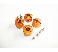 CrazyRacer Aluminum Hex Adapter 12MM Diameter 9MM Thickness 1.7MM Pins-4PCS Set for Savage XS Flux Orange