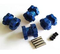 CrazyRacer Aluminum Splined 17mm Wheel Hubs Hex Adaptar -4pcs Blue for Traxxas 1/10 E REVO 2.0 VXL 8654 7758