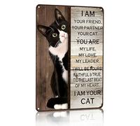 Crazysign Panneau en métal vintage amusant pour les amoureux des chats avec inscription « I Am Your Friend Your Partner Your Cat » - Décoration murale - 20,3 x 30,5 cm (3056)