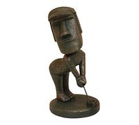 CRCAH Statue Moai - Décoration d'île de Pâques - 15,2 cm - Décoration en pierre en résine pour accessoires de chambre, sculpture antique pour bureau (jeu de golf)