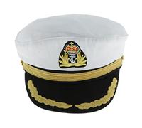CRDARAAV Chapeau de capitaine yacht pour adulte et enfant - Chapeau de marin - Cosplay - Blanc