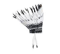 CRDARAAV Coiffe de chef indien en plumes pour scène Cosplay Noir