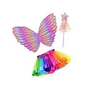 CRDARAAV Costume de fée adorable et élégant pour enfants pour toutes les occasions, ne vieillit pas et ne se décolore pas facilement, jupe aile d'ange rose