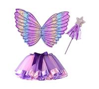 CRDARAAV Costume de fée adorable et élégant pour enfants pour toutes les occasions, ne vieillit pas et ne se décolore pas facilement, jupe aile d'ange, costume violet