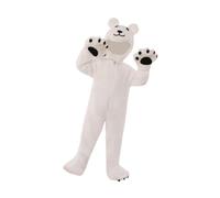 CRDARAAV Costume d'ours polaire pour enfants, pyjama fantaisie pour cosplay, festival, jeu de rôle, fête, taille XL, blanc