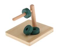 CRDARAAV Disques en bois amusants pour enfants, jouets de géométrie faits à la main, vert