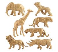 CRDARAAV Figurines d'animaux - 7 pièces réaliste doré modèle d'action jouets éducatifs de la forêt