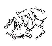 CRDARAAV Lot de 20 clips de carrosserie de type R pour camion à chenilles RC 1/10 1/12 1/16 Noir