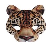 CRDARAAV Masque léopard d'Halloween effrayant demi-visage pour spectacle de nuit Masque léopard jaune