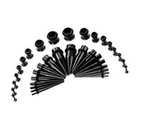 Crdifu 36pcs Oreille étirement Kit Acrylique Cierges Bouchons de Silicone Tunnels Grandes Oreille Jauges Expander Piercing Bijoux (1.6-10mm)