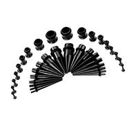 Crdifu 36pcs Oreille ¨¦tirement Kit Acrylique Cierges Bouchons de Silicone Tunnels Grandes Oreille Jauges Expander Piercing Bijoux (1.6-10mm)