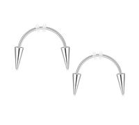 Crdifu Argent Smiley Piercing Bijoux 16G Tigre Vampire Dents Ongles Bouche Piercing Crocs Anneaux Cosplay Halloween