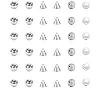 Crdifu Piercing Remplacement Boules 3mm Acier Inoxydable 16G Acrylique Vis Boules pour Piercing Lèvre Tragus 1.2mm