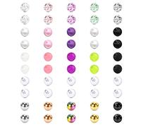 Crdifu Piercing Remplacement Boules 3mm Acier Inoxydable 16G Acrylique Vis Boules pour Piercing Lèvre Tragus 1.2mm