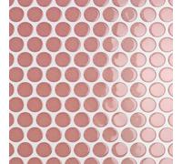 CRE8TIVE 16 Pièces Carrelage Adhesif Mural Cuisine Rose Credence Adhesive Rond Imperméable Rose Mosaique Carrelage 3D Dalle PVC Adhesive Murale Credence Salle de Bain Buanderie Cheminee 30.5 x 30.5cm