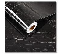 CRE8TIVE Black Marble Contact Paper 24"x118" Wide Black Marble Wallpaper Peel and Stick Waterproof Faux Marble Self Adhesive Removable Contact Paper for Bedroom Kitchen Countertops Cabinets Walls