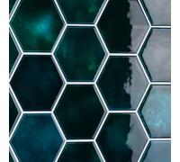 CRE8TIVE Carrelage Adhesif Mural Salle de Bain Autocollant Mural Effet Marbre Vert 30.5cm x 30.5cm 16 Pièce Credence Adhesive Imperméable Crédence Adhésive Buanderie Stickers Muraux Cuisine Épais