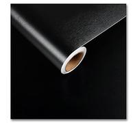 CRE8TIVE Papier Peint Noir Métal Brossé Papier Peint Adhesif Mural Stickers Cuisine Papier Adhesif pour Meuble Papier Peint Décoratif Imperméable Papier Peint Autocollant Vinyle 60cm x 300cm